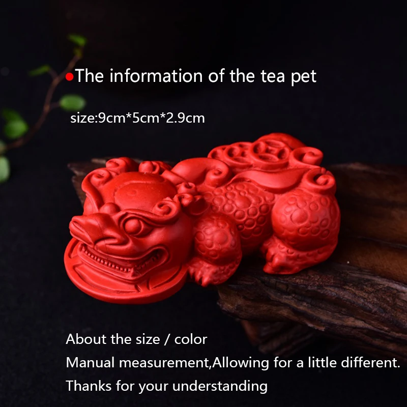 Tea Pet Natural Cinnabar Brave Troops Statue Home Feng Shui Decor Crafts Figurines Miniatures Teaware Accessories Decoration | Дом и сад