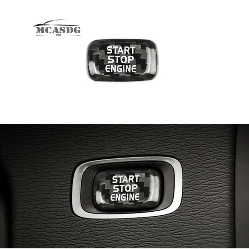 

Real Carbon Fiber Engine Start Stop Button Cover Fit for Volvo XC60 S60 V60 V40