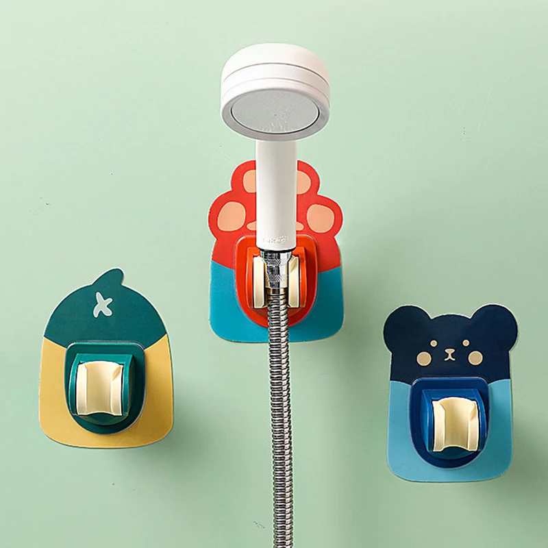 

Cute Cartoon Bathroom Shower Head Holder Punch-Free Shower Bracket Base Bathroom Accessories uacr Shower Mounting Brackets New