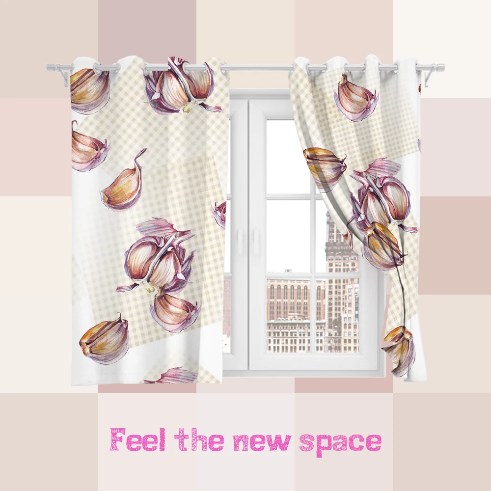 

Full Shade Sunscreen Customized Modern Kitchen Bedroom LivingRoom Princess Bay Window Punch Hook Blackout Curtain New Arrival