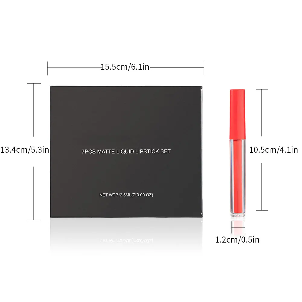 

7PCS Lip Gloss Matte Liquid Lipstick Mate Waterproof Long Lasting MoisturizingNon Stick Cup Cosmetic Lip Gift Sets for Girl