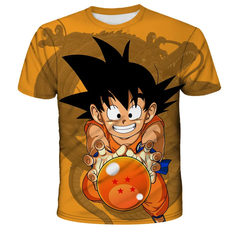 Детская футболка футболки с 3D принтом Жемчуг дракона топы круглым вырезом летняя