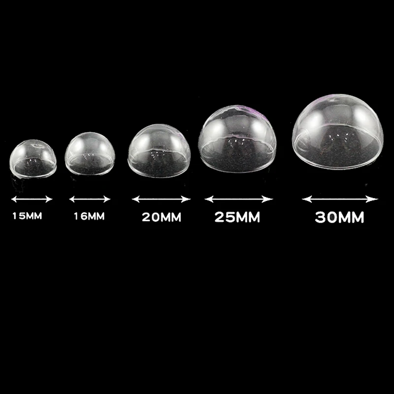 20pcs/lot 8/10/12/15/16/18/20/25/30mm Hemisphere Glass Dome DIY Clear Half Round Glass Globe Bubble Jewelry Vial Pendant Finding