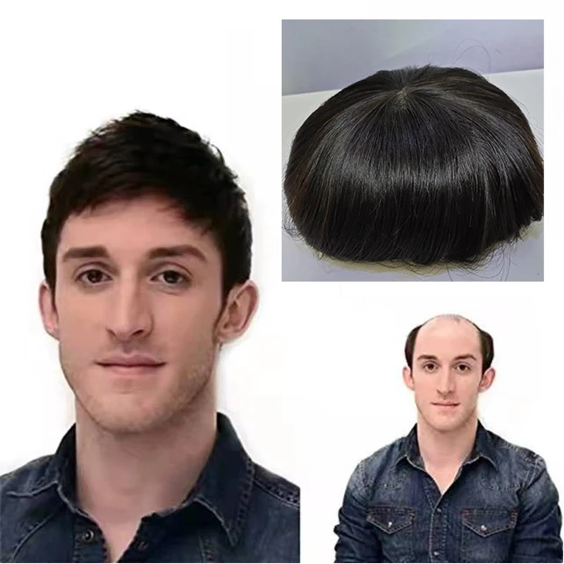 Men Toupee Real Human Hair Men Toupee 6*8 7*9 Fine Mono Lace Men Wig Human Hair System Men Wigs Unit