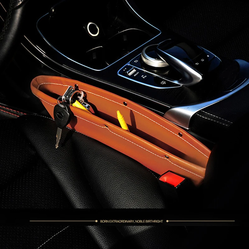 

Car Slit Box Organizer PU Leather Car Seat Crevice Gap Storage Pocket Slot Storage Cup Holder Auto Interior Accessories