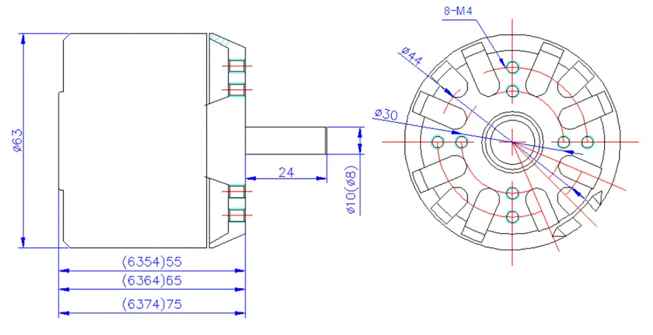 190KV BLDC ременный двигатель 6354 с 8 мм шкивом 2450 вт DIY ременный мотор для электрического скейтборда/управления смайлом автомобиля DC мотор