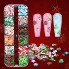Украшения для дизайна ногтей DIY Рождественский дизайн для маникюра хлопья Конфета-Снежинка Санта-Клаус акриловая Полимерная глина ломтик украшения для ногтей