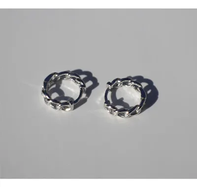 1 pair silver 9mm Серьги из стерлингового серебра 925 пробы, персонализированная цепочка, дизайн, крученое кольцо для ушей, Ушная кость, Пряжка для ушей, Трендовое, литературное, для мальчиков, девочек, Серебряное ухо, еврей - Окраска металла: 1 pair silver 9mm
