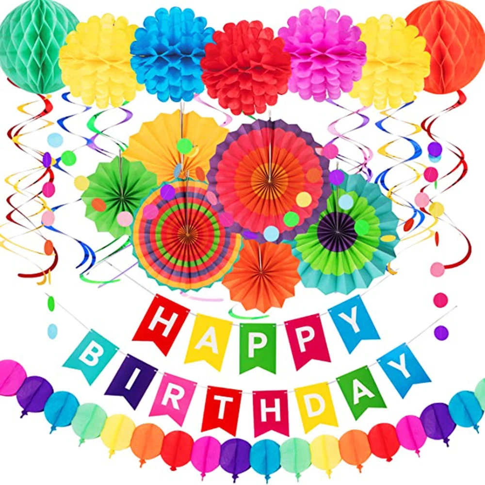 1 Набор С Днем Рождения баннер с надписью воздушные шары конфетти цвета розовое