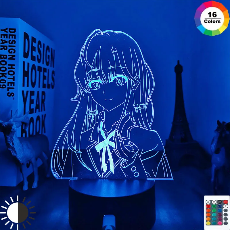

3d Anime Lamp OreGairu Nightlight for Bedroom Decor My Youth Romantic Comedy Is Wrong As I Expected Led Light Yukino Yukinoshita