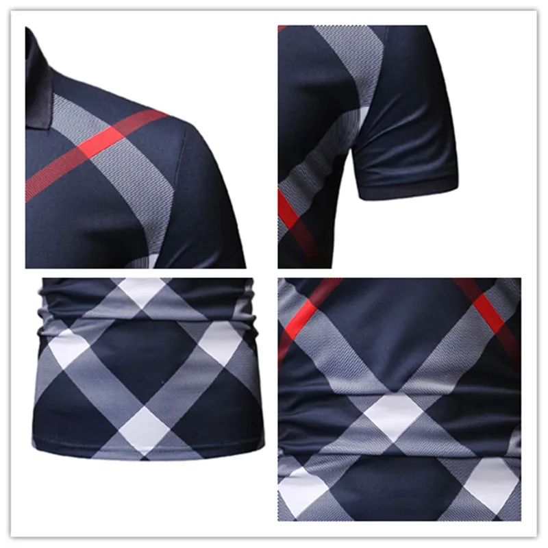 Мужская рубашка поло Повседневная приталенная с коротким рукавом лето 2020|Поло| |