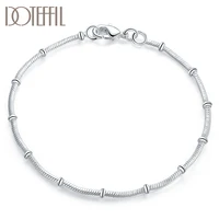 doteffil 925 sterling silver snake bone chain bracelet for women wedding engagement party fashion jewelry