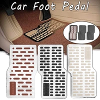 auto car foot rest pedal plate floor carpet mats non slip stainless heel pad for car truck suv black beige brown