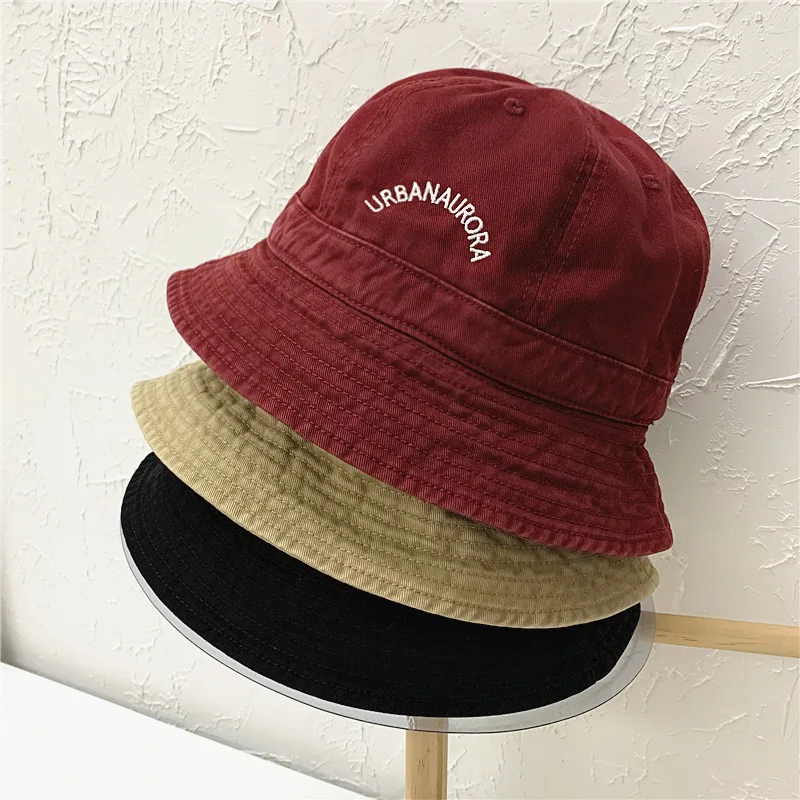 Корейский Харадзюку промытый хлопок Рыбацкая шляпа Женская японская ниша