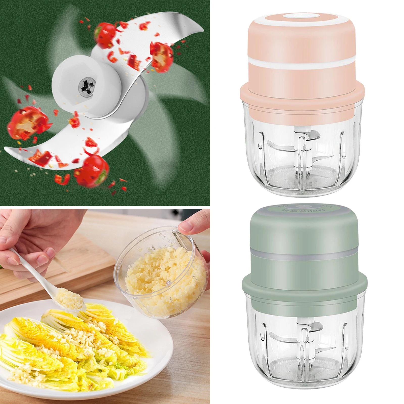 

300ml Electric Chopper Vegetable Onion Garlic Grinder Crusher Cutter Kitchen