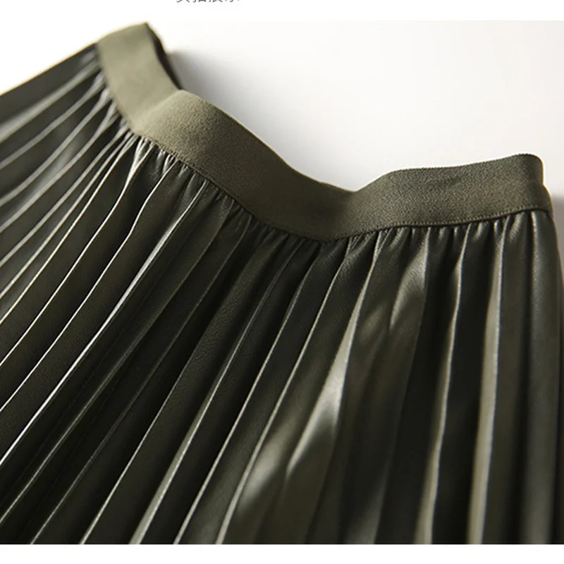 

Elegant Solid All-match Office Lady Skirts Women 2021 Spring Summer New Elastic Waist Pleated Skirt Fashion Simple Casual Jupe