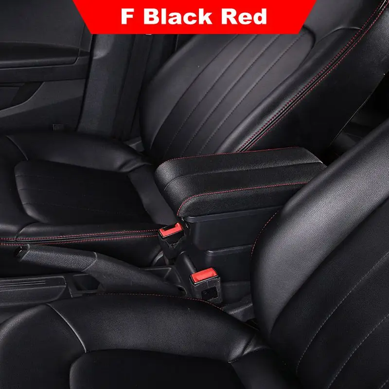 Ящик для хранения для Suzuki Swift 2005- подлокотник USB коробка с подстаканником аксессуары для салона автомобиля - Название цвета: F Black Red