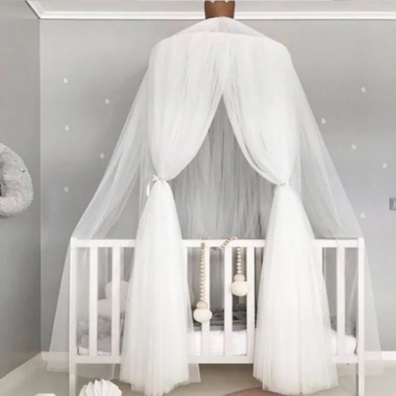 

12 Colors Children's Room Dome Mosquito Net Palace Wind Bed Curtain No Installation Children's Tent Crib Net Home Decoration