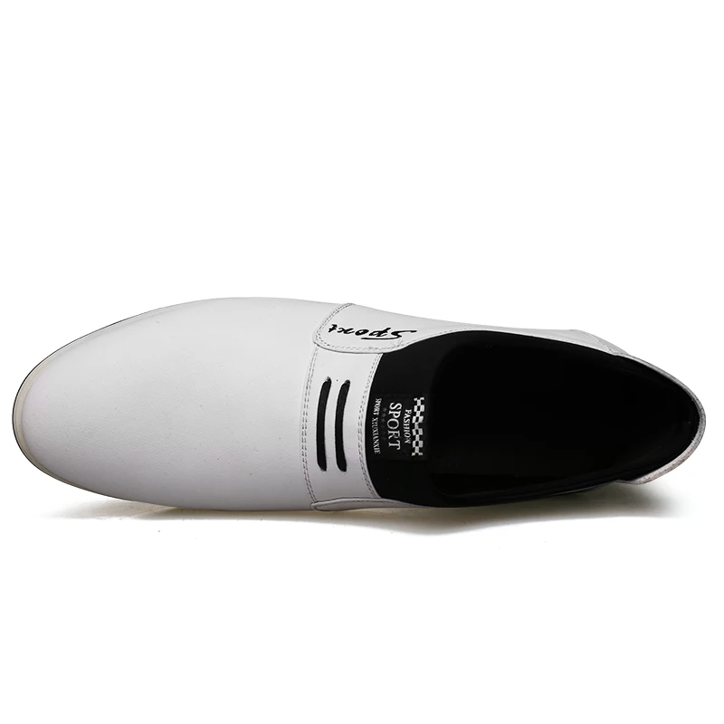 Misalwa Man Elevator Shoes Height Increase Leather Brogue White Men Casual Oxfords Sneakers Comfortable Daily | Обувь
