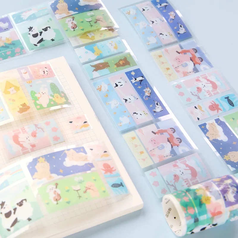 Прозрачная Васи лента для домашних животных 50 мм * 33 милая широкая Маскировочная