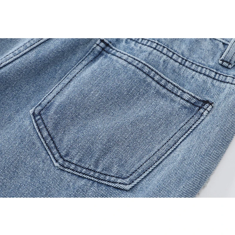 

Spring Winter Irregular Patchwork Jeans Pants Women Blue Streetwear Straight Long Trousers Loose Harajuku Casual Denim Long Pant