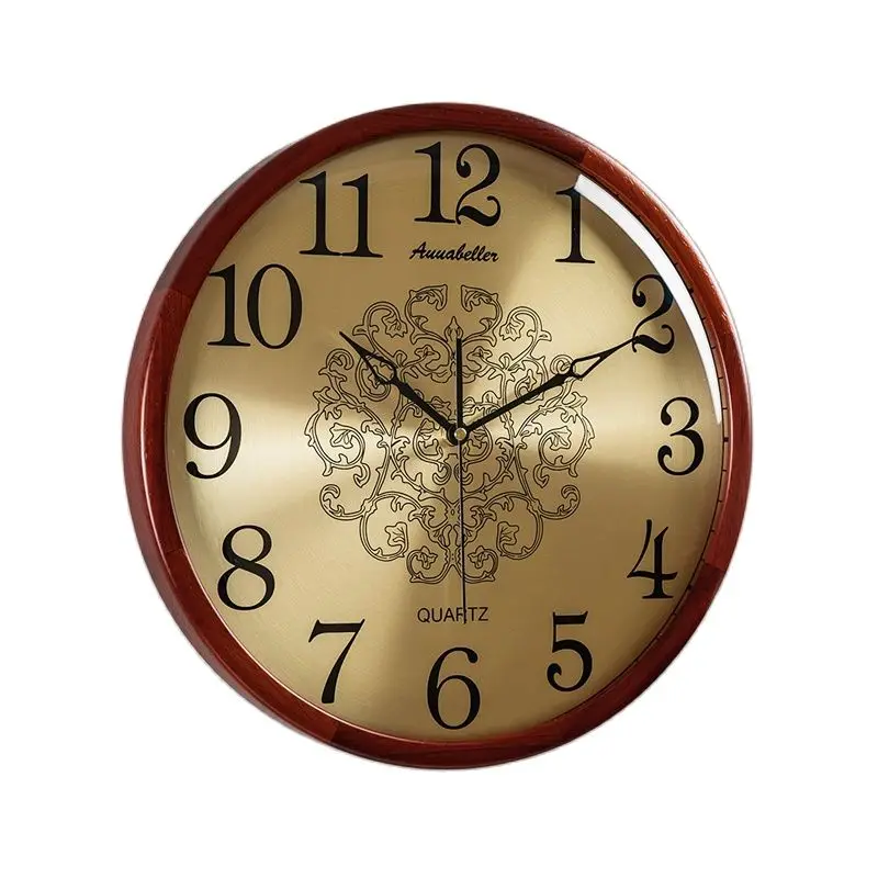 

Solid wood Chinese Wall Clock Living room decor New mute High definition glass wall watch Household Modern Atmospheric clocks