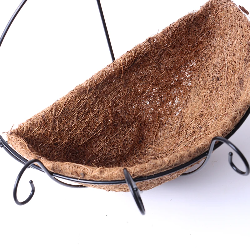 

Metal Wall Hanging Planter Basket+Coconut Palm For Indoor Outdoor Plants Decor