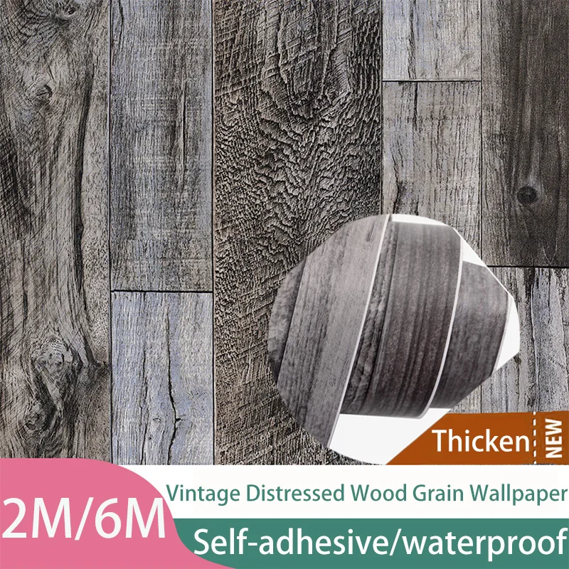 

Peel and Stick Wood Plank Wallpaper Taupe Vinyl Self-Adhesive Faux Woods Contact Paper For Living Room Floor Kitchen Home Decor