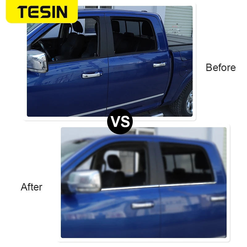 Декоративные Хромированные полосы TESIN из нержавеющей стали для окон автомобиля