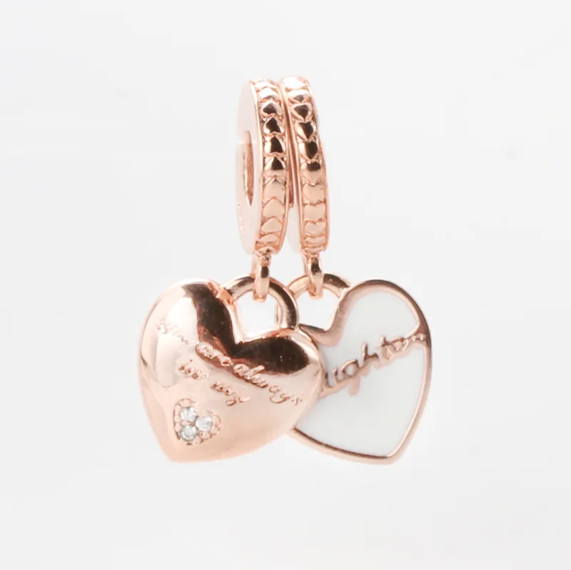

Rose Gold Creative Pendant S925 Sterling Silver New Mother's Day Heart-shaped Pendant Fit Original Charms Necklace