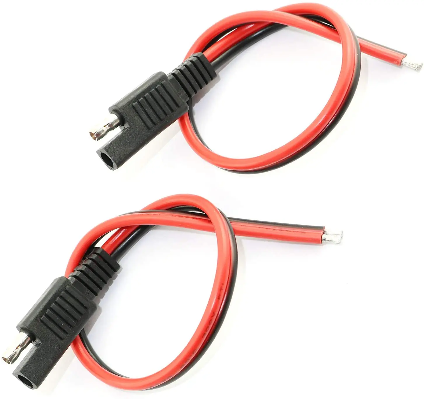 

4Pcs 14AWG 30CM 2 Pin SAE Single Plug Quick Disconnect SAE Power Automotive Extension Cable for Motorcycle, Car, Tractor