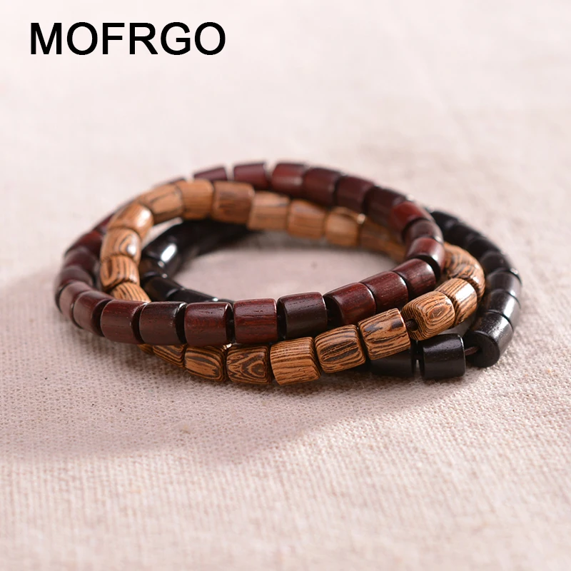 Браслет Шарм из натурального дерева с бусинами для мужчин и женщин|Плетеные