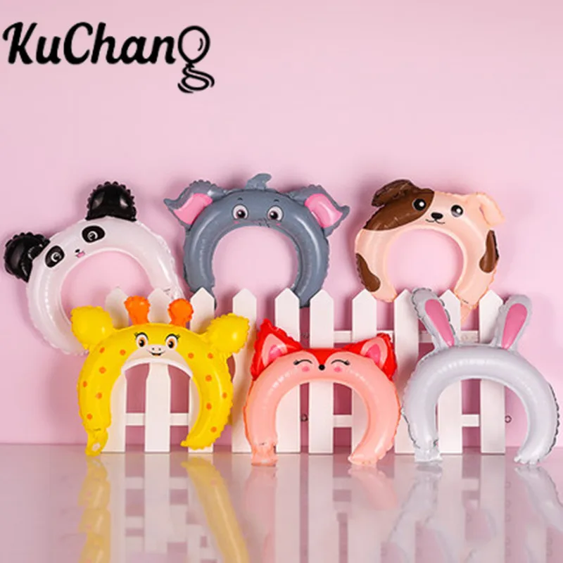 Тиара с симпатичными животными 10 шт. повязка на голову фольгированный шар