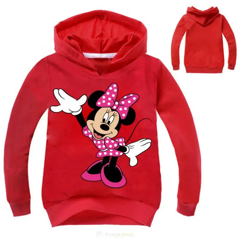 Новинка года; свитшот для девочек; Детский свитер с рисунком Минни Маус для мальчиков; сезон весна-осень; модный свитер; детская Clothing3-12Y