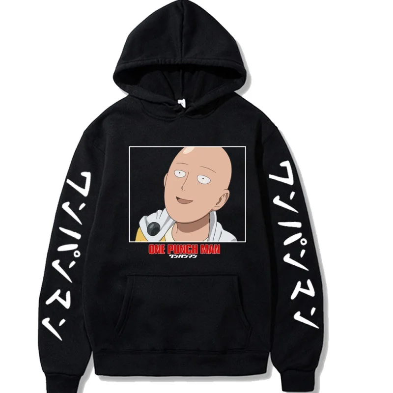 

One Punch Man Saitama Fleece-Lined Anime Hoodie harajuku men clothing