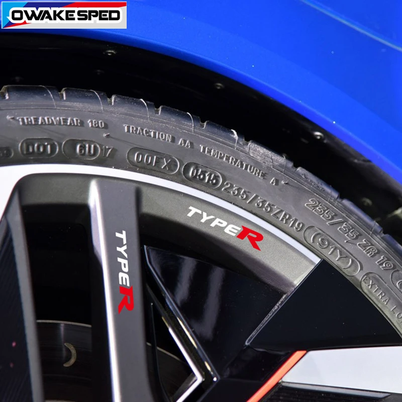 4 шт. автомобильные шины виниловые наклейки для Honda ТИП R диски сплав колес