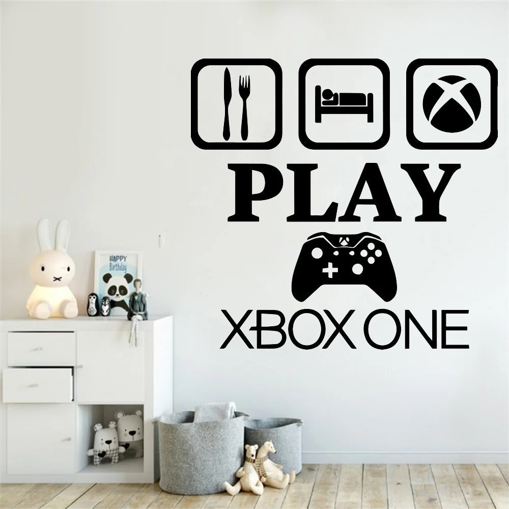 

Gamer Xbox wall decal Eat Sleep Game Controller video game wall decals Customized For Kids Bedroom Vinyl Wall Art Decals3742