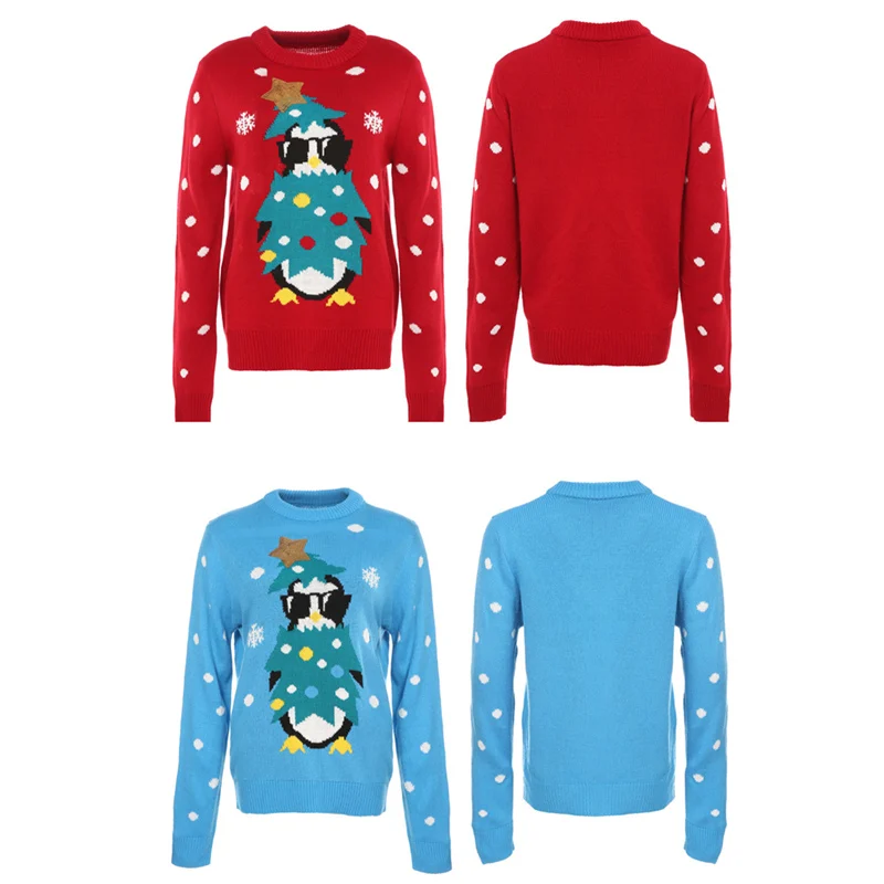 Женский свитер оверсайз с вышивкой пуловер из хлопка в рождественском стиле Y2k 2021