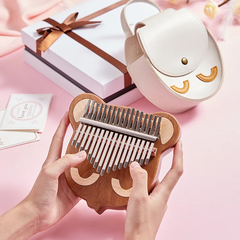 17 клавишная клавиатура калимба из Африканского красного дерева с изображением