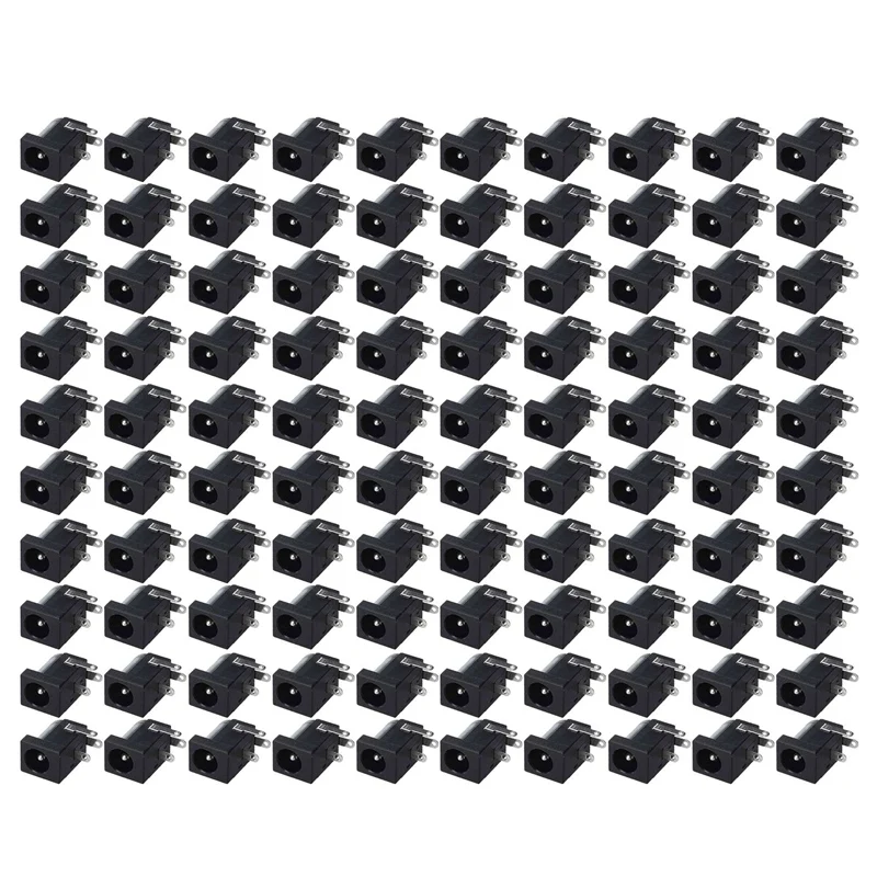 

100 Pcs DC Power Jack Socket 2.1Mm X 5.5Mm Barrel-Type PCB Mount DC-005