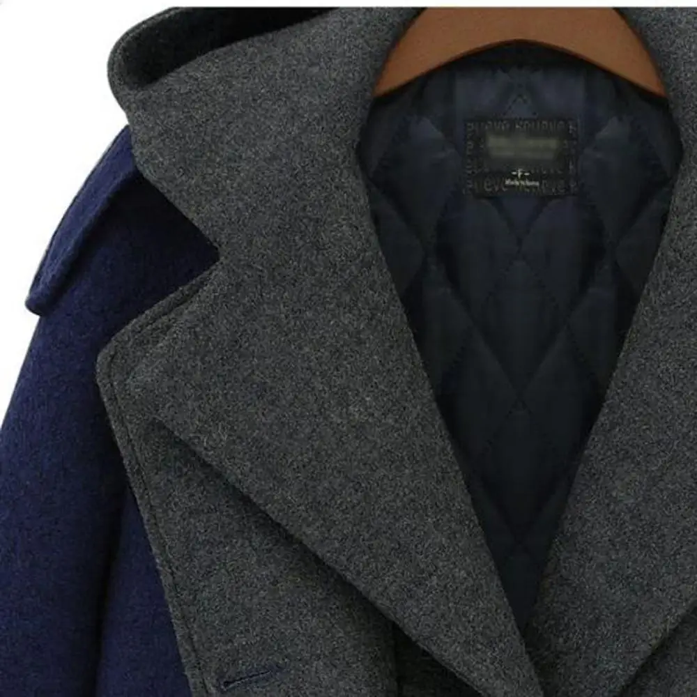 Женское плотное теплое пальто зимние куртки топы двубортное с отложным