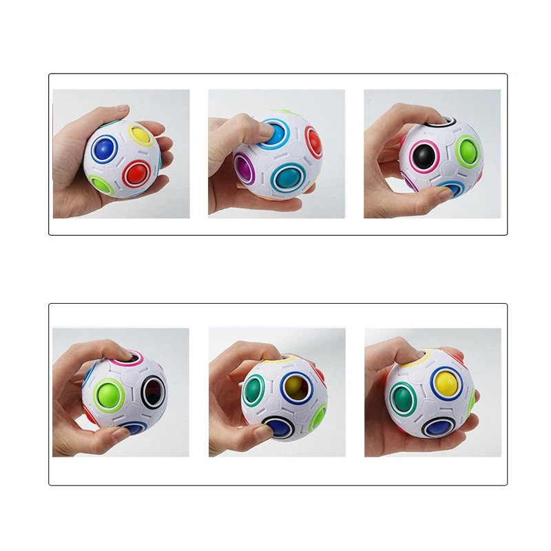 Радужный шар головоломка для снятия стресса волшебный куб фиджет игрушки набор