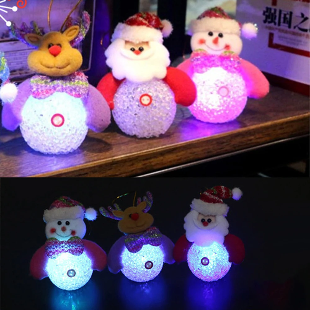 Рождественская елка повесить светодиодный светильник милые Санта Клаус