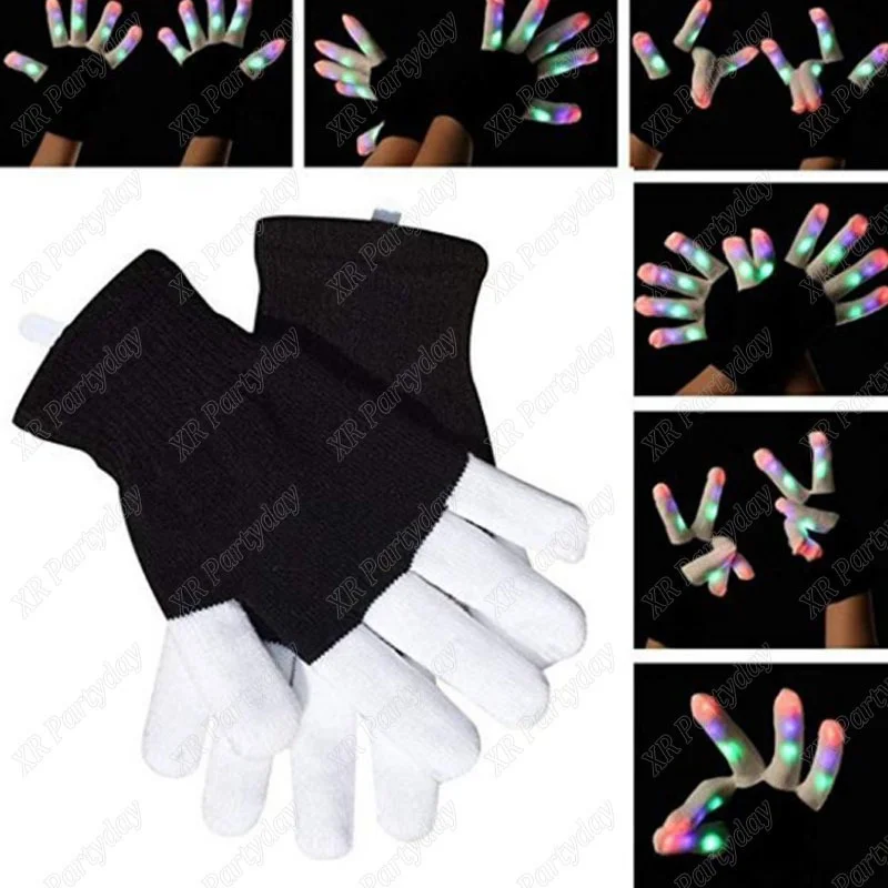 

LED Battery Bar Party Fluorescent Stage Magic Show Black Finger Glow Gloves Children Gifts Boys and Girls Ramadan Decoration
