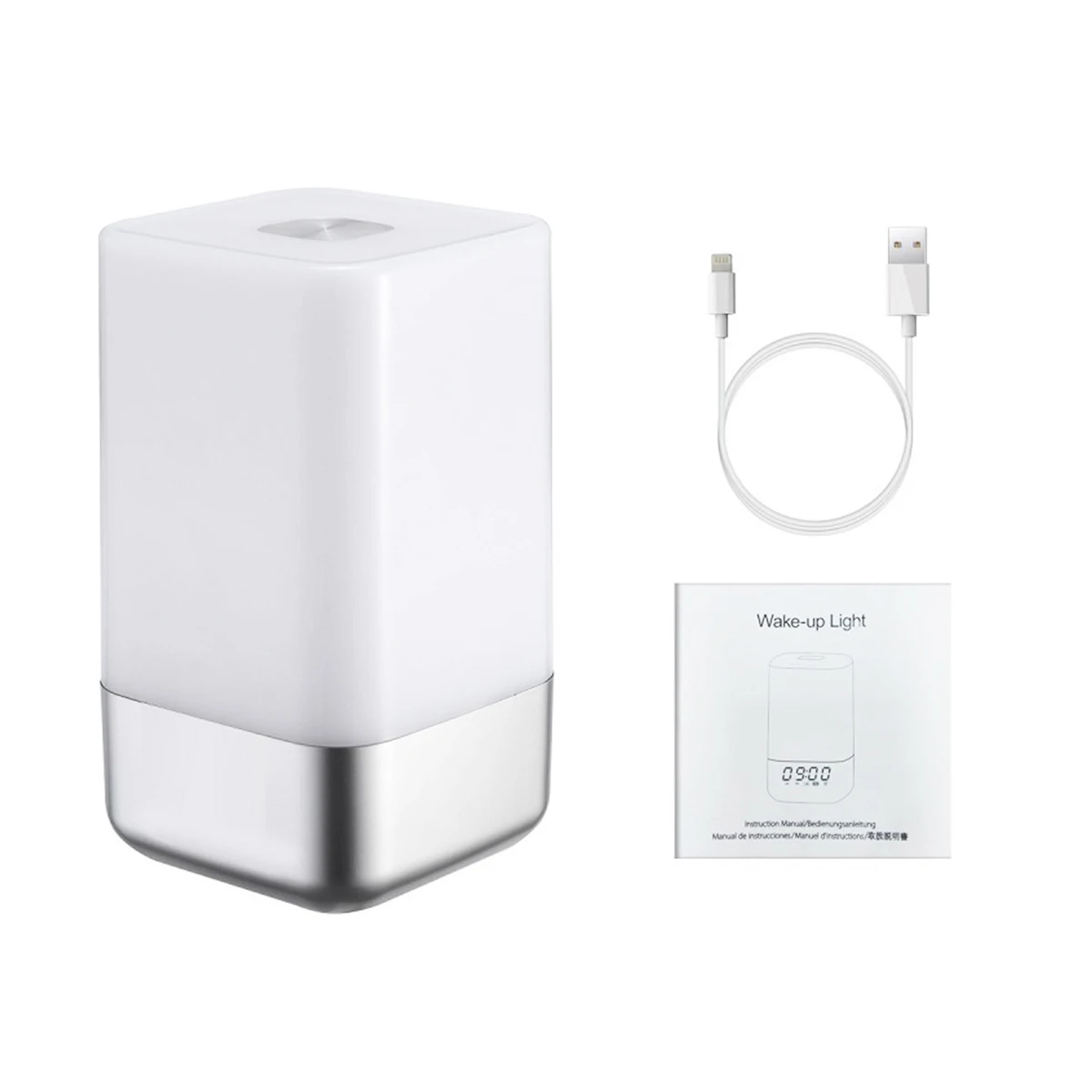 

100-240V Alarm Clock Wake Light Sleep Digital Snooze Nature Night Lamp Wake Up Light Alarm Clock Sunrise/Sunset Simulation Clock