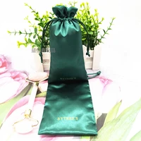 custom logo silk packaging bag cosmetic tools beauty equipment electronic product packaging bag green 50pcslot