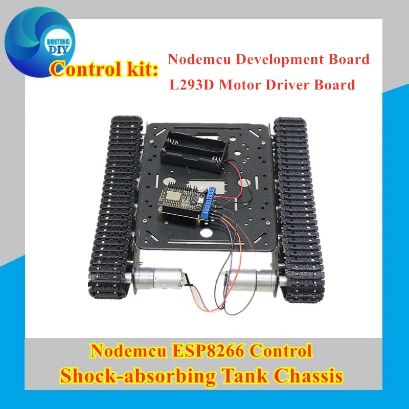 ESP8266 RC умный робот шасси танка с двойным двигателем постоянного тока + Nodemcu