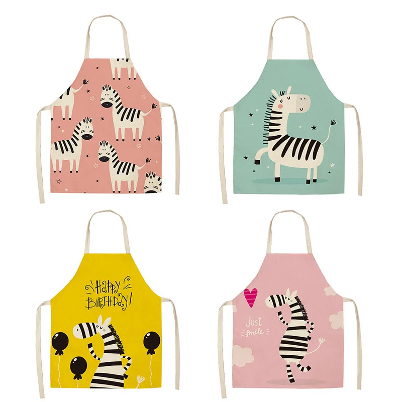 

Cartoon Animal Print Apron Parent-child Children's Apron Aprons for Women Baking Accessories Cafe Apron for Men Tablier Fartuchy