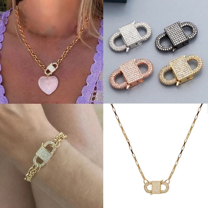 Аксессуары для рукоделия MINHIN, застежка-карабин для подвесок, ожерелий, соединитель из фианита AAA, изготовление ювелирных изделий