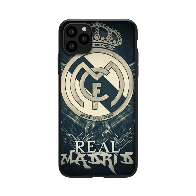 

Real Madrid Club Phone Case For Black-Iphone 5s 6 6s 7 8 11 12 X Xs Xr Pro Plus Max Mini Fundas Cover